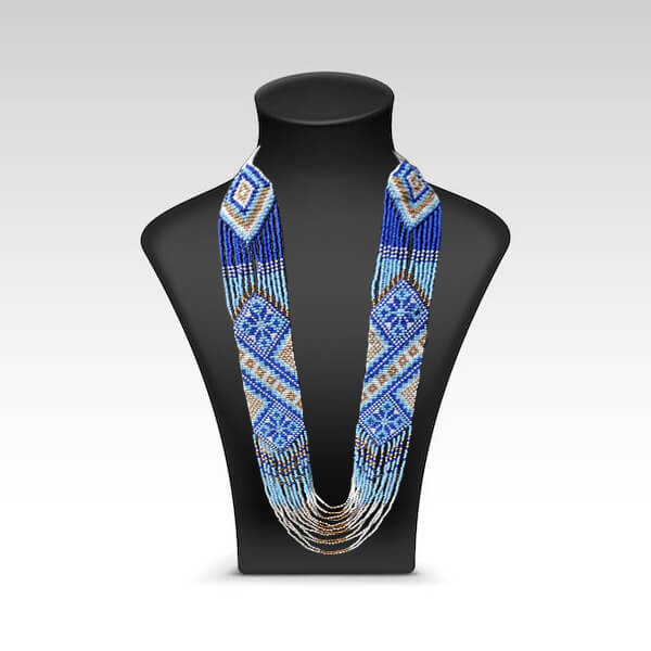 beaded necklace,  traditional necklace with clay, jewelry with clay