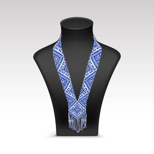 necklace for women, blue and white color necklace, white and blue color necklace