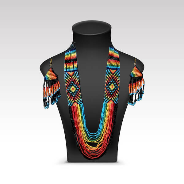 sustainable jewelry with clay, jewelry with black clay, jewelry with red clay, black and red polymer clay jewelry, necklace in low price